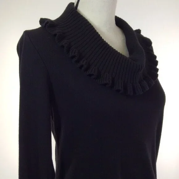 RAFAELLA Womens Top Size Medium Black Long Sleeve - Picture 11 of 12